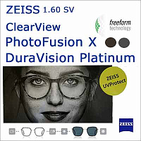 ZEISS Single Vision ClearView 1.6 PhotoFusion X DuraVision Platinum UV очковые линзы ZEISS Single Vision ClearView 1.6 PhotoFusion X DuraVision Platinum UV очковые линзы