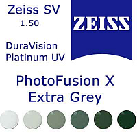 Фотохромные очковые линзы ZEISS Single Vision 1.5 PhotoFusion X DuraVision Platinum UV Extra Grey Фотохромные очковые линзы ZEISS Single Vision 1.5 PhotoFusion X DuraVision Platinum UV Extra Grey