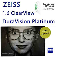 ZEISS Single Vision ClearView 1.6 DuraVision Platinum UV очковые линзы ZEISS Single Vision ClearView 1.6 DuraVision Platinum UV очковые линзы